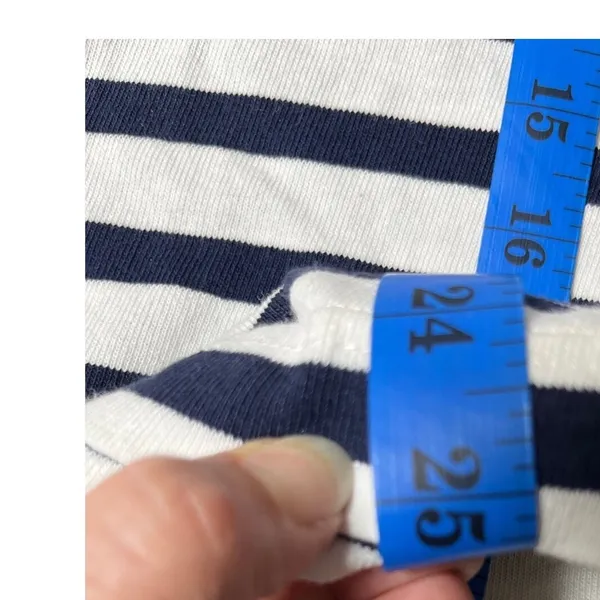 J.Crew Nautical Striped Cotton Tunic Split‎ Neck Oversized Top Preppy S - Image 8