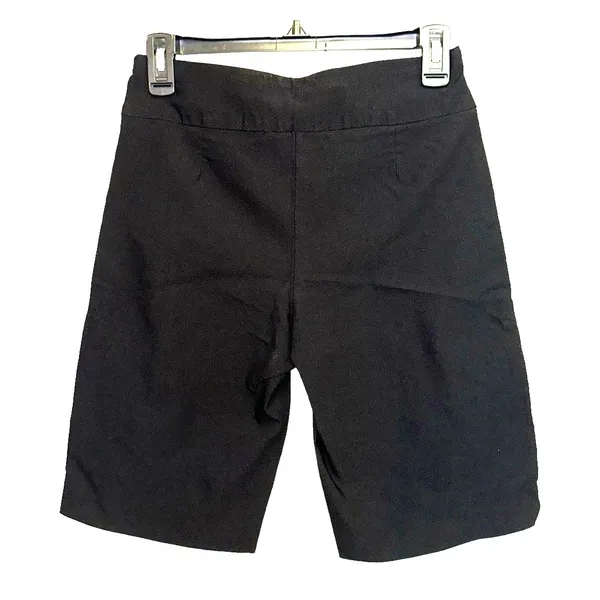 Attyre Black Bermuda Shorts Women's Size 2‎ Pull-On Stretch Flat Front Casual - Image 3