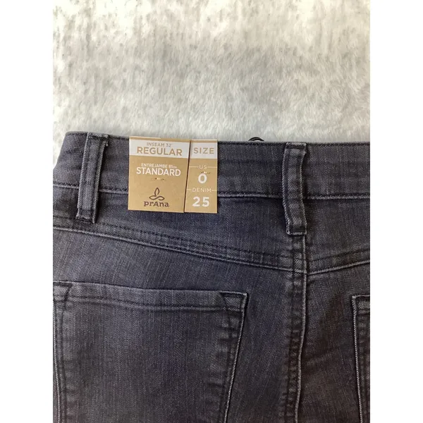 Prana Kayla High Rise Jean Womens 0 25 Solid Denim Dark Grey Black 1968371 - Image 6
