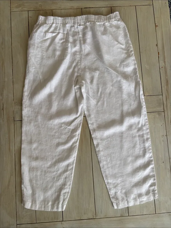 Quince 100% European Linen Pants White Large - Image 4