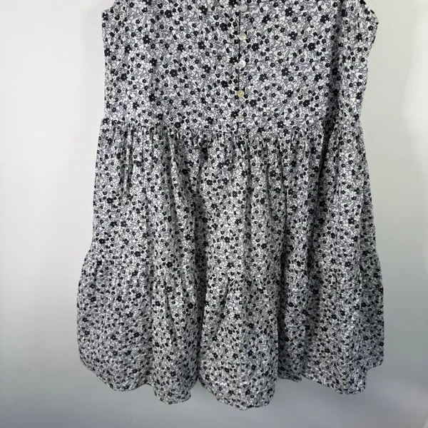 &‎ Other Stories Black White Floral Tiered Babydoll Mini Dress Womens Small - Image 4