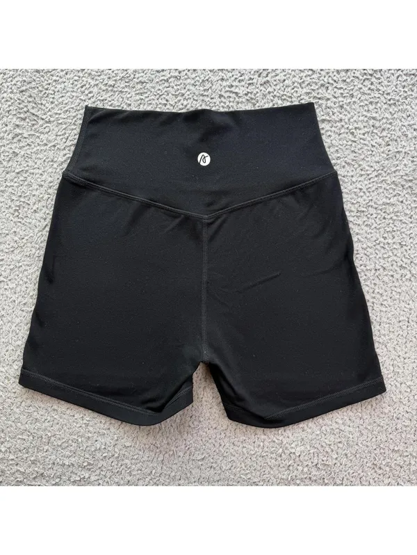 AYBL Womens Black Seamless Biker Shorts S High Waisted Gym Fitness Activewear - Image 2