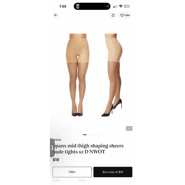 Spanx Womens High-Waisted Full Length Mid Thigh ShapingSheers Nude Sz C NEW NIB - Image 5