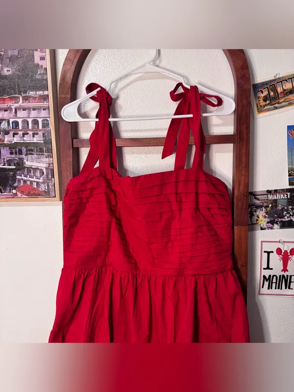 Abercrombie & Fitch Red Emerson Tie Strap Maxi Dress - Image 4