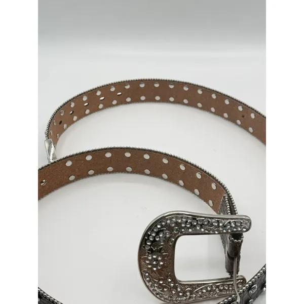 Studded Rhinestone Brown‎ Leather Alligator Western Belt Plus XXL Bling 52” READ - Image 4