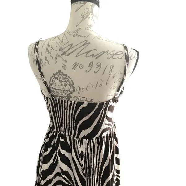 APNY Brown White Zebra Striped Mini Dress Medium - Image 10