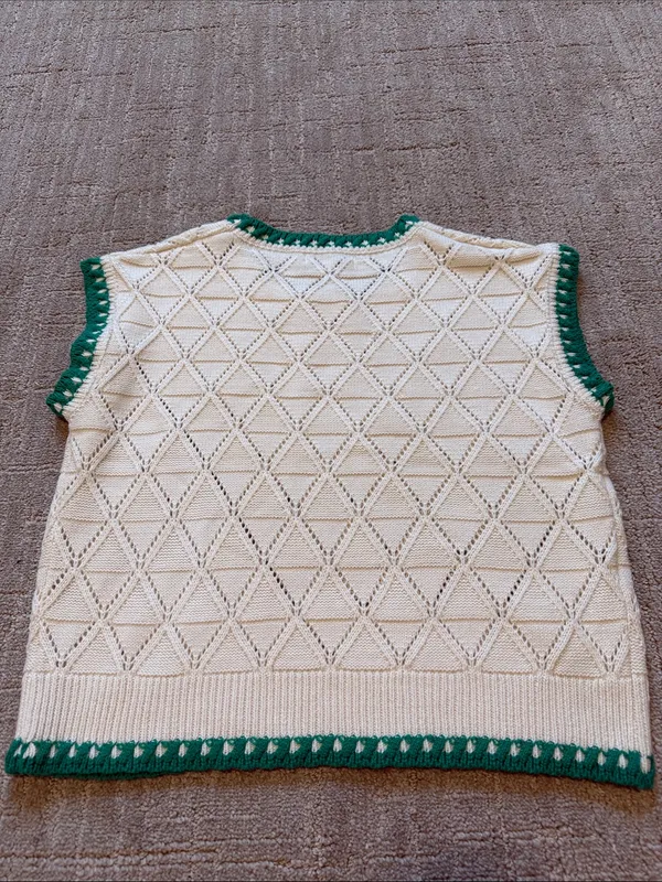 Pinch x Anthropologie Cream Sweater Vest Sz M - Image 5