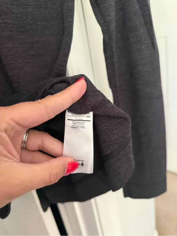 Smartwool Heather gray wool 1/4 zip pullover‎ - Image 3