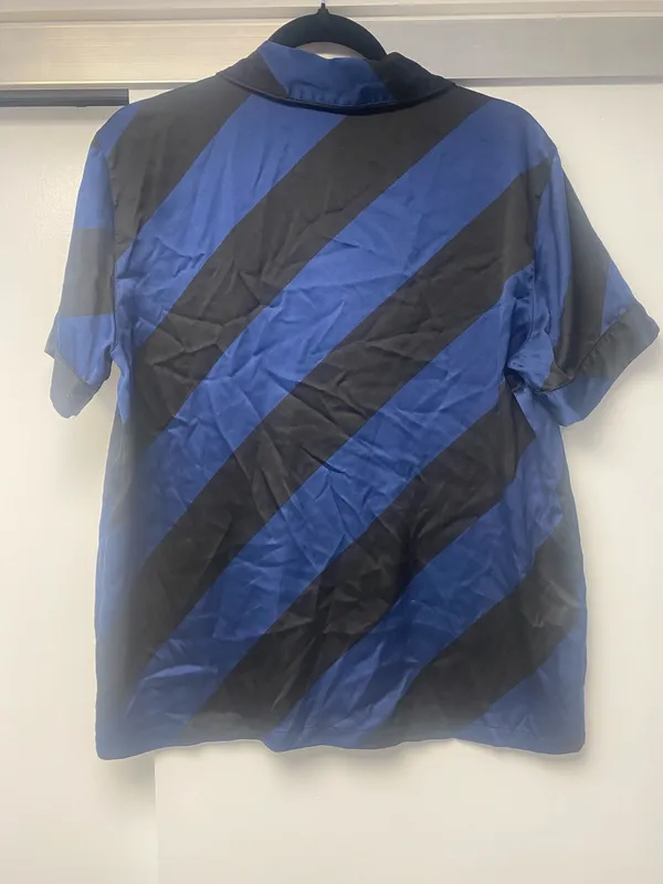 Victoria Secret Blue and Black Striped Pajama Set - Image 3