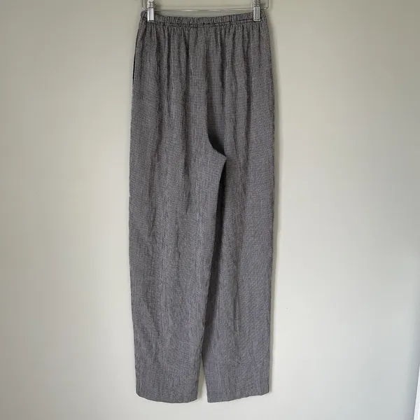 T & Company Vintage Gingham Wide Leg Pants Cottagecore Black White Womens Size 8 - Image 2