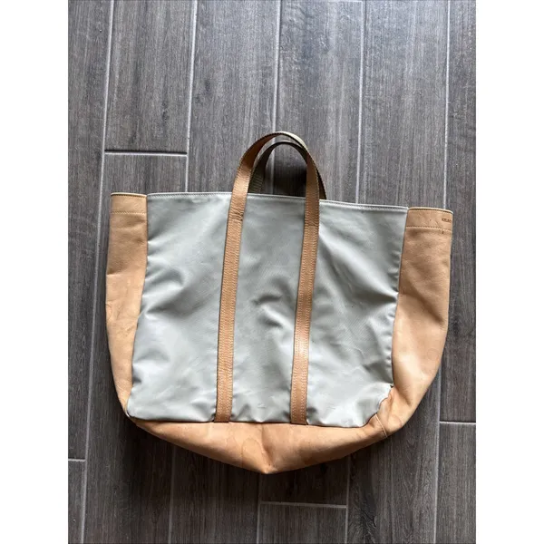 Jon Hart Design Tote Bag‎ Beige Leather Trim & Sides Monogram CJR Kelso Karryall - Image 2