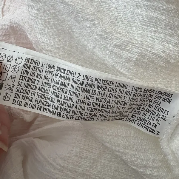 Forever 21 White Lace Sheer V Neck Dress Slit At Bottom Button Front Maxi Size M - Image 8