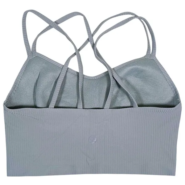 Lululemon Like a Cloud Ribbed Longline Sports Bra Size 2 Teal Yoga Pilates Gym - Image 3
