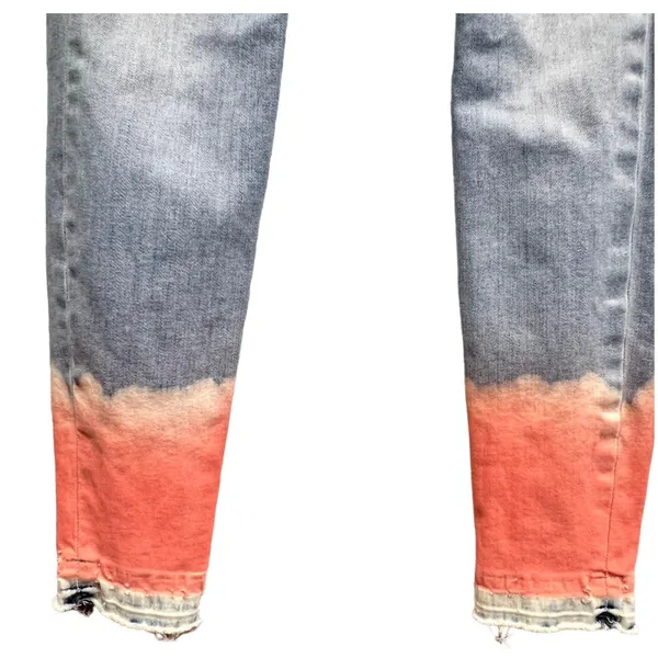 7 For All Mankind The Skinny Crop Unrolled Jeans Womens Size‎ 28 Coral Bleach - Image 10