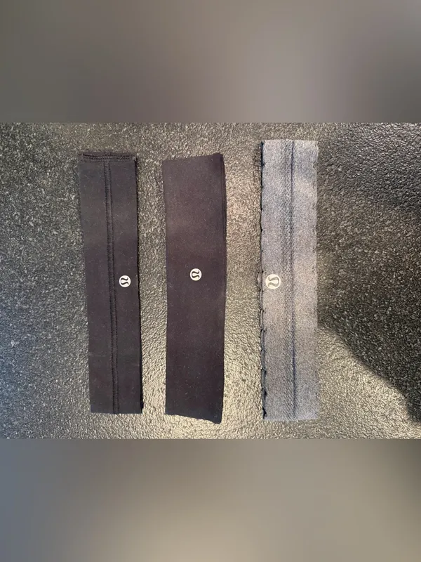 Lululemon Fly Away Tamer Headband Set Black & Gray - Image 2