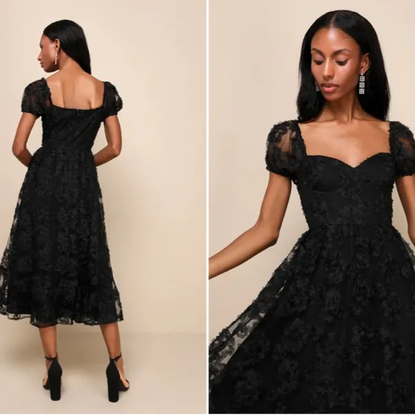 LULUS Prom Wedding Special Event Bustier Floral Chic Midi Dress NWOT - Image 3