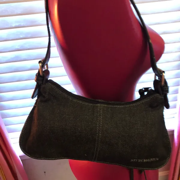 Vintage early 2000s Steve Madden mini shoulder bag black denim - Image 3