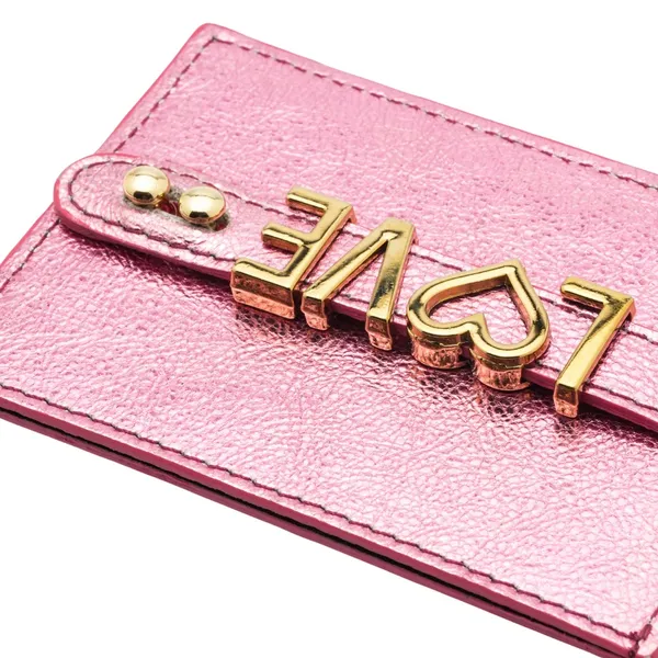 UMBI Leather Cardholder Metallic ROSE Pink - Image 5