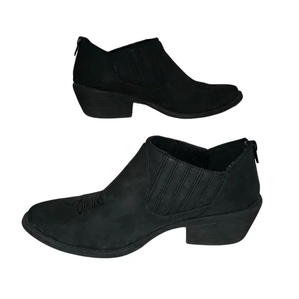 BLOWFISH‎ MALIBU Black Vegan Suede Low Block Heel Ankle Coastal Cowgirl Boot - 9 - Image 3