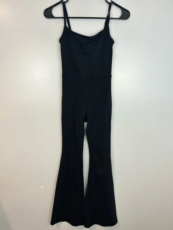 Wilfred Free Aritzia Divinity Kick Flare Black Sleevless Stretch Jumpsuit 2XS - Image 3