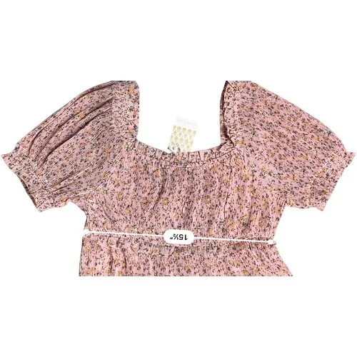 Beyond Words Pink Floral‎ Pleated Cottagecore Fit & Flare Dress XL Prairie Vibes - Image 6