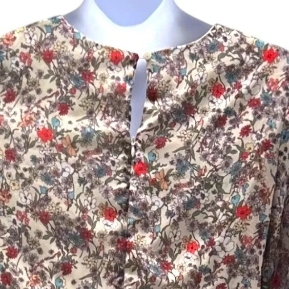 Floral‎ Wildflowers Ditsy Midi Dress Cream XL - Image 5
