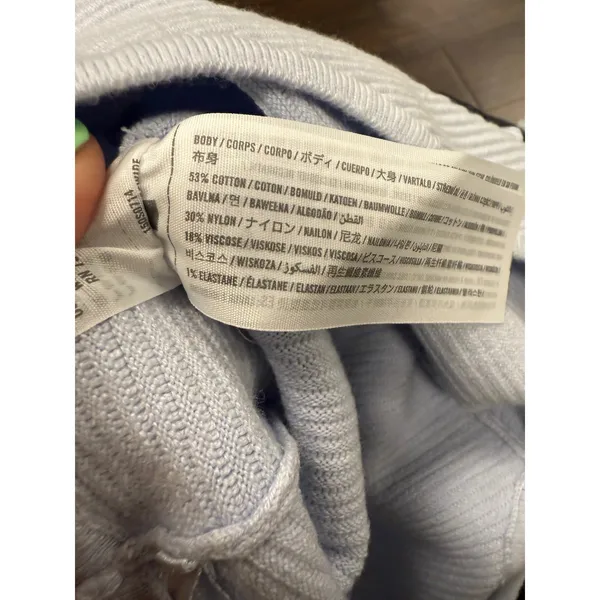 Abercrombie & Fitch One-Shoulder Ribbed Sweater Bodysuit - Light‎ Blue - XS - Image 3