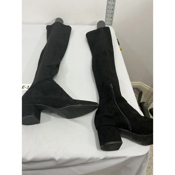 Womans Size 9 Black Otk Pointed Toe 1/4 Zip Block Heel Boots - Image 5
