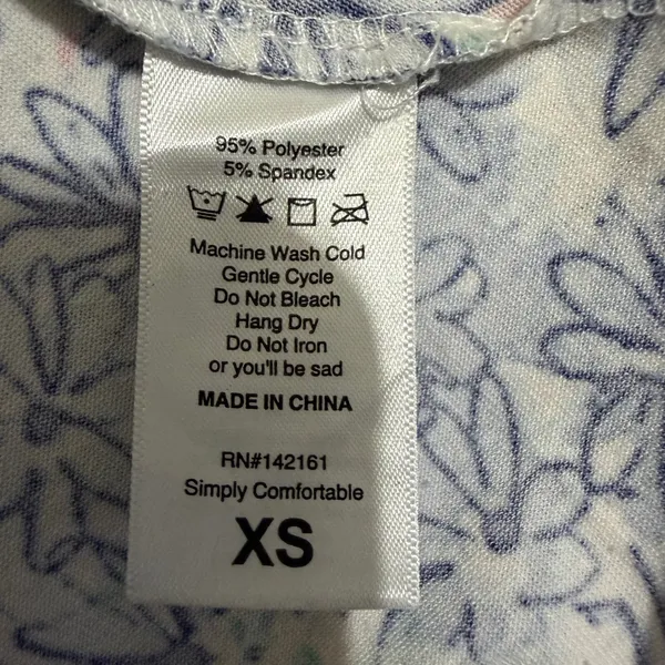 LuLaRoe Ana‎ Maxi Dress XS Blue Floral Short Sleeve Scoop Neck Cottagecore Boho - Image 10