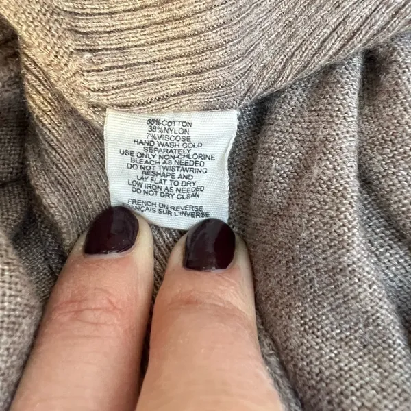 Anthropologie Moth Cardigan Sweater Tan Shoulder Cutout Size S - Image 5