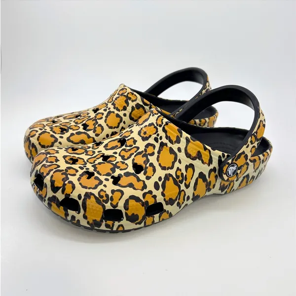Disney Parks Animal Kingdom Mickey Mouse Leopard Print Crocs Clogs M8 W10 Travel - Image 3