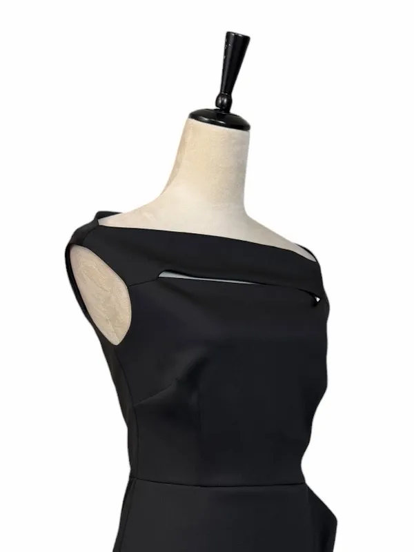 Xscape Cascade Ruffle Sheath Dress Women’s 8 Off Shoulder Cocktail Party Black - Image 11