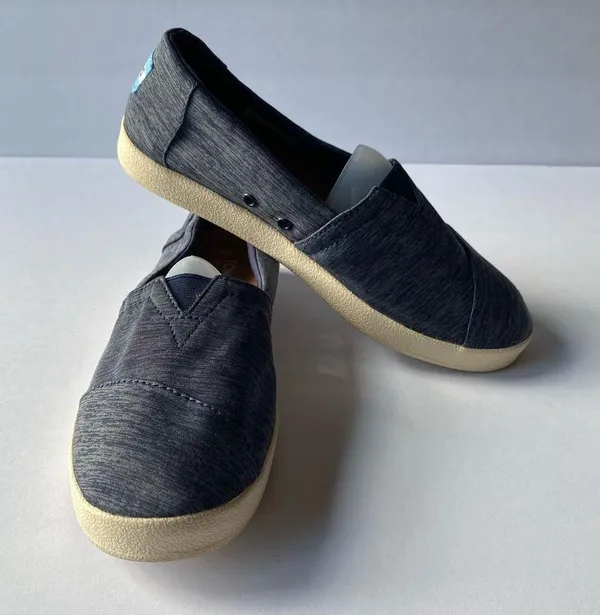 Toms Canvas Slip on Sz 6.5 Blue Shoes - Image 4