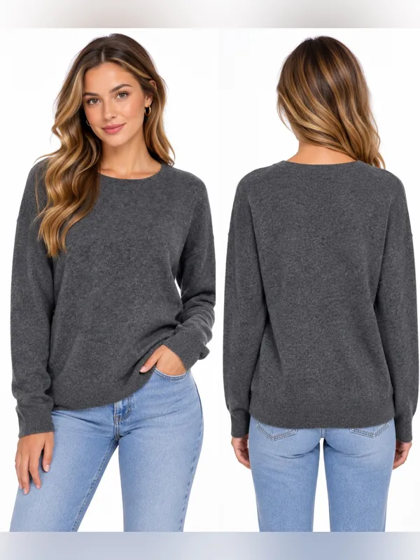 Grey 100% cashmere sweater by J Crew Large - Image 2