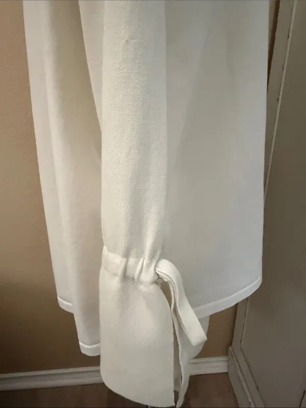 Ann Taylor Cream Open-Front Blazer Cardigan - Image 4