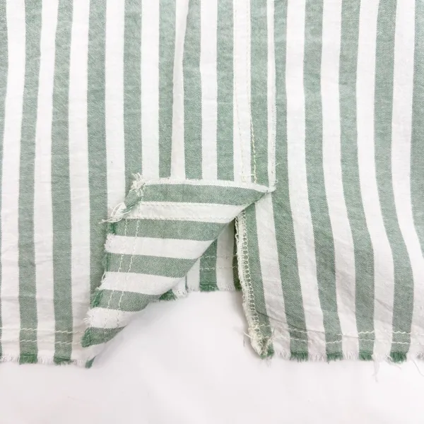 POL Striped Sage Multi Balloon Sleeve Printed Woven Mixed Print Shirt Shacket - Image 14