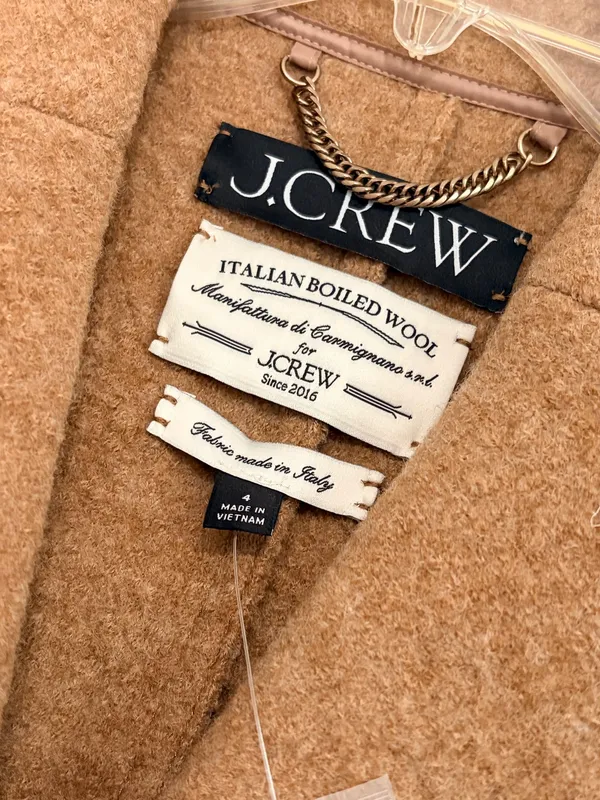 J.Crew Italian Boiled Wool Camel Topcoat Quiet Luxury Old Money Chic NWT Size 4 - Image 4