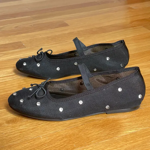 Project Cloud Women’s Black Studded Ballet Flats Memory Foam Mary Jane Size 6M - Image 2