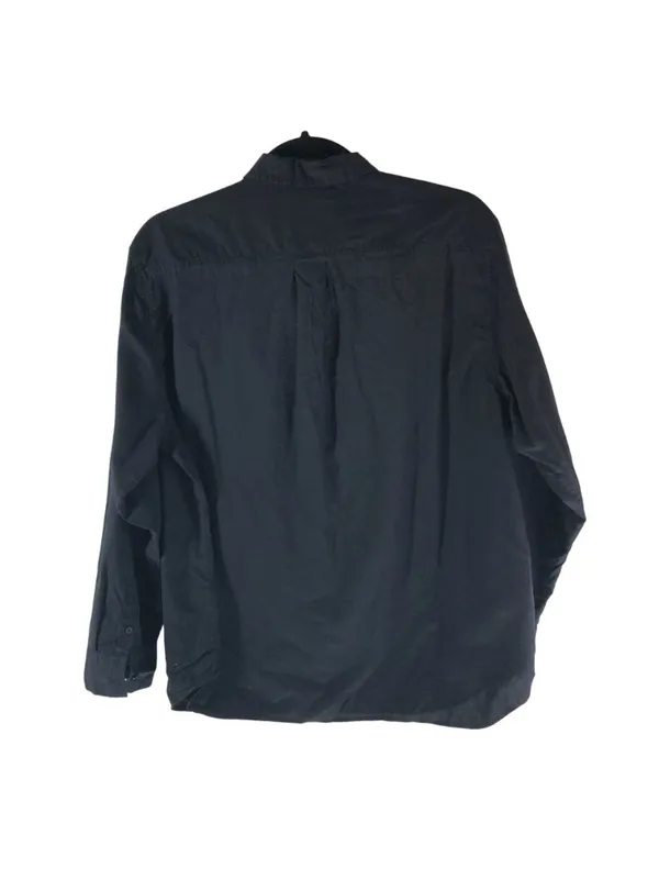 Everlane The Silky Cotton Relaxed Button Down Long Sleeve Shirt Black 14 - Image 2