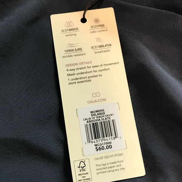 Calia 16" Birdie Skort in Ardosia Slate size XXL NWT - Image 6