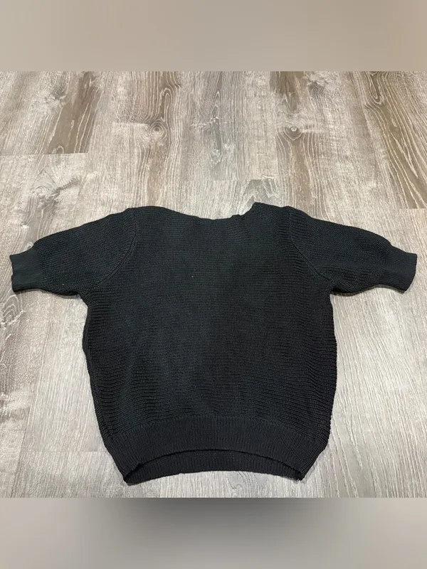 Halara Black Knit Short Sleeve Sweater - Image 2