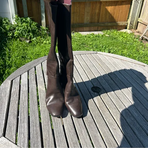Franco Sarto Tiera Brown Leather High Shaft Heeled Boots‎ size 10 - Image 4