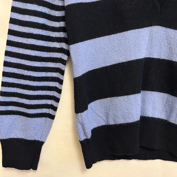 Talbots Merino Wool Striped V Neck‎ Sweater Size Medium - Image 2
