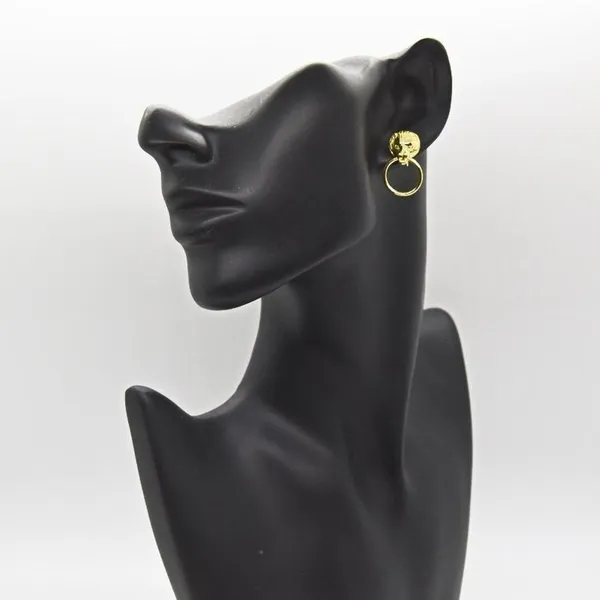 Leo Lion Ring Earring Studs Gold - Image 3