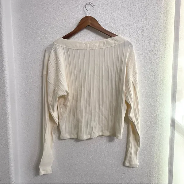 NWT Free People Intimately Womens Top Shirt Beige Good Feels Pullover Size XS - Image 3