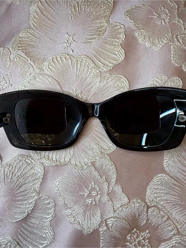 Prada SPR 19M Sunglasses Translucent Black Rectangle Cat Eye Made in Italy - Image 6