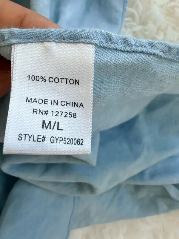 francesca's Strapless Chambray Cotton Ruffle Hem Top - Image 4