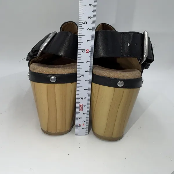 Clarks Artisan Ledella York Black Leather Block Heel Clog Slingback Mule 6 - Image 6