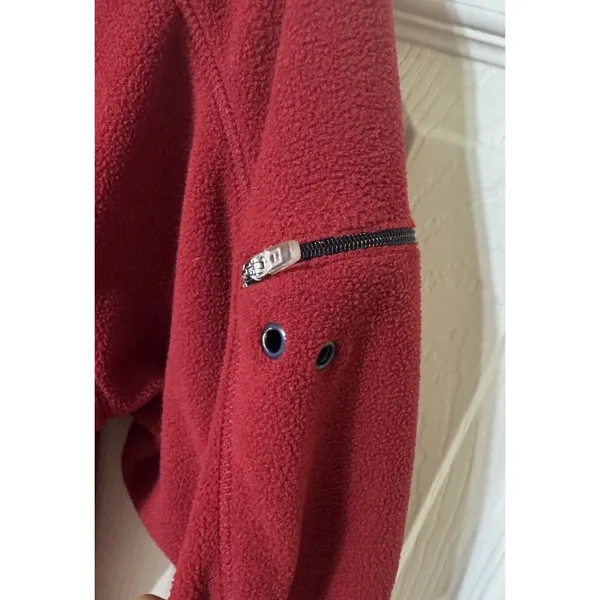 Vintage 90s Wilson Full‎ Zip Athletic Fleece Hoodie Red Jacket - Womens XL - Image 4