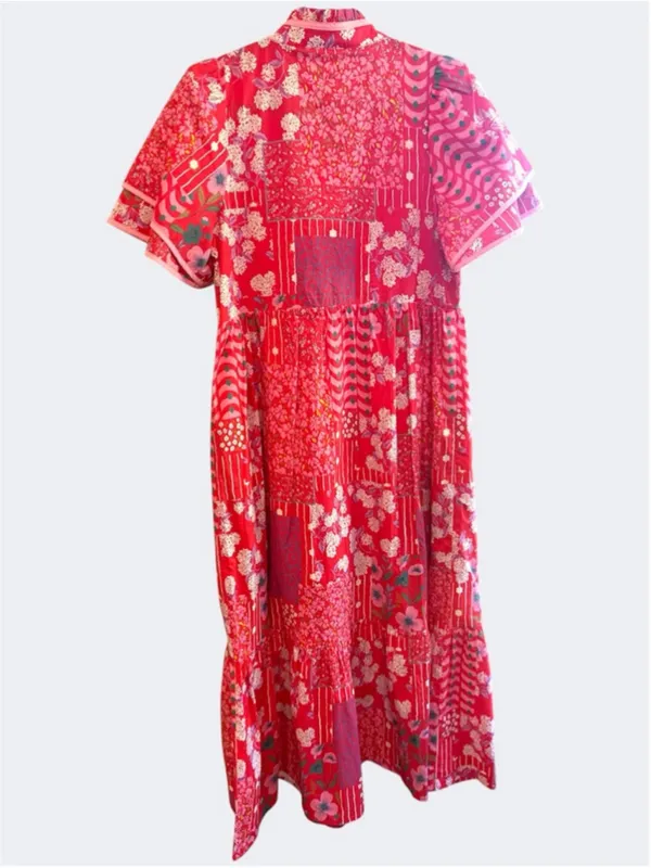 Entro Women’s Sightseer Floral Print Midi Dress in Red Size sS - Image 2